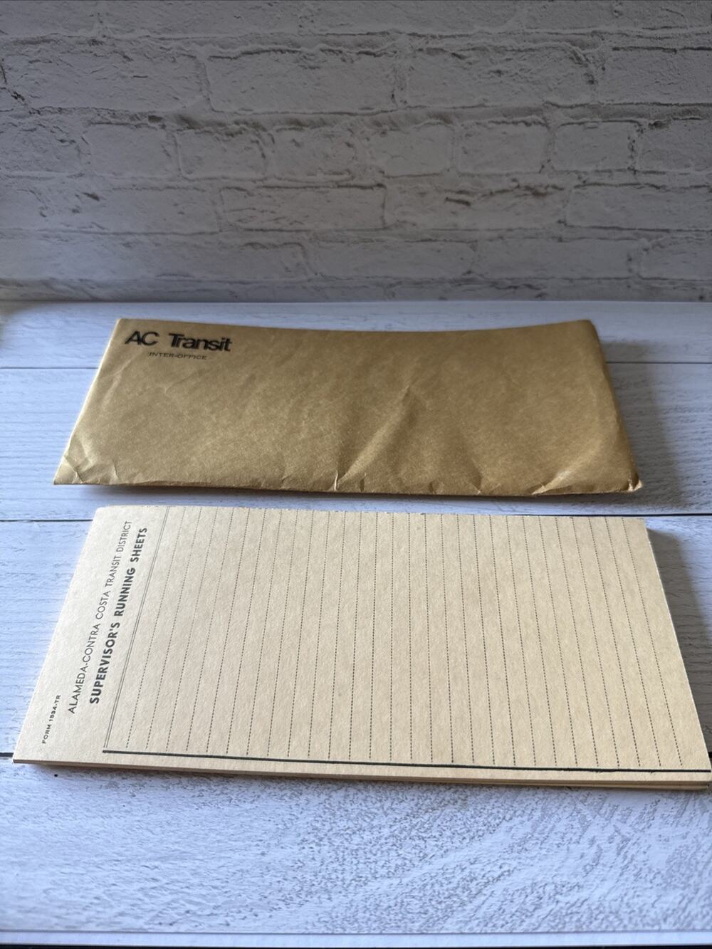 AC Transit Supervisors Running Sheets Lot Of 21 With Envelope